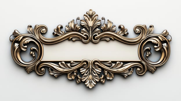 Golden ornate frame with a blank space for text photo
