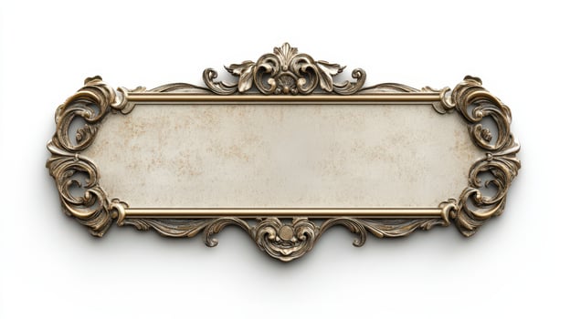 An ornate gold frame on a white background photo