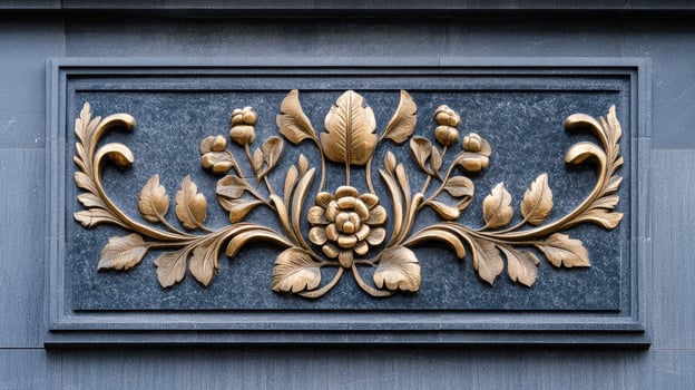 A decorative gold leaf on a building photo