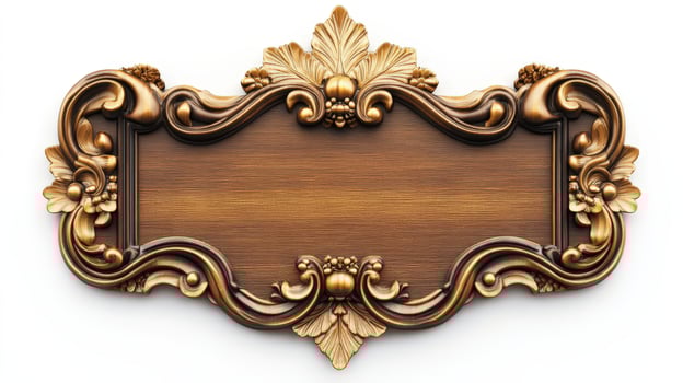 Golden ornate frame with a blank space for text photo
