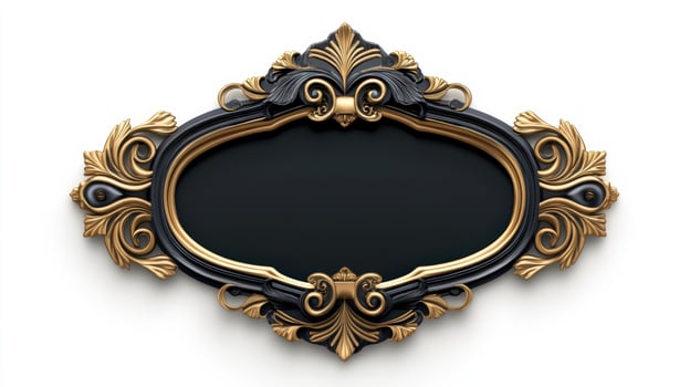Golden frame with black background photo