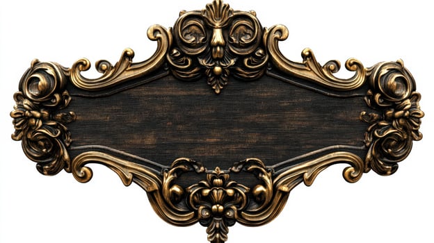 An ornate gold frame with a black border photo