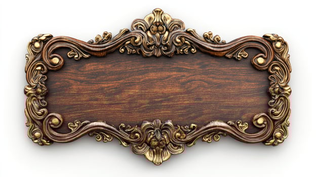 An ornate wooden frame with a gold border photo