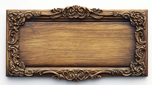 An old wooden frame with ornate design photo