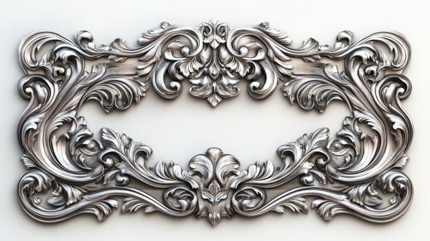 3d rendering of a silver ornate frame photo