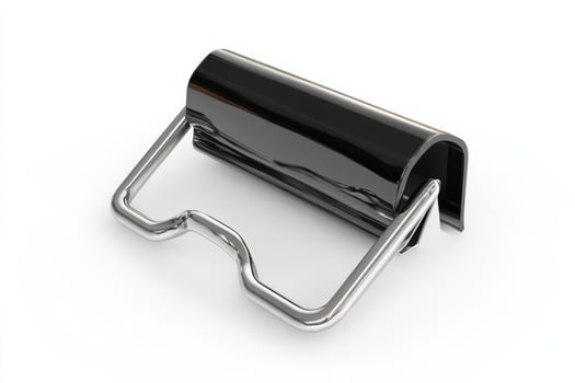 Sleek Black And Chrome Recessed Handle Design photo