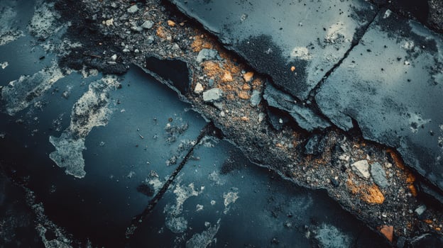 A close up of a cracked concrete wall photo