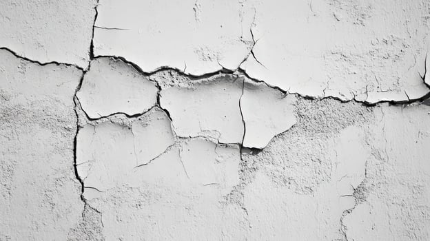 Cracked White Wall Surface Showing Extensive Damage photo