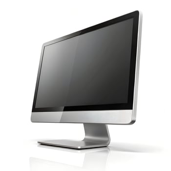 LCD TV monitor and computer screen on white background photo