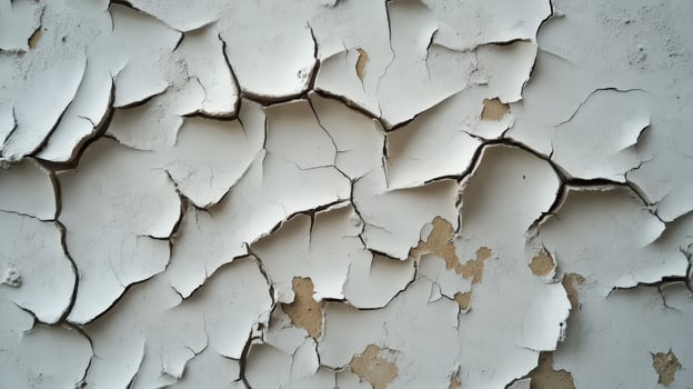 A close up of a white wall with peeling paint photo