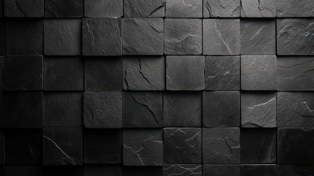 Dark Grey Stone Tiles Form A Wall Texture photo