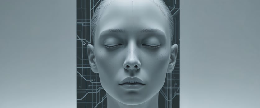 A woman's face is shown in a computer generated image photo