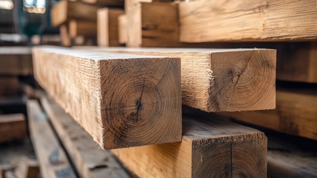 A close up of a pile of wood planks photo