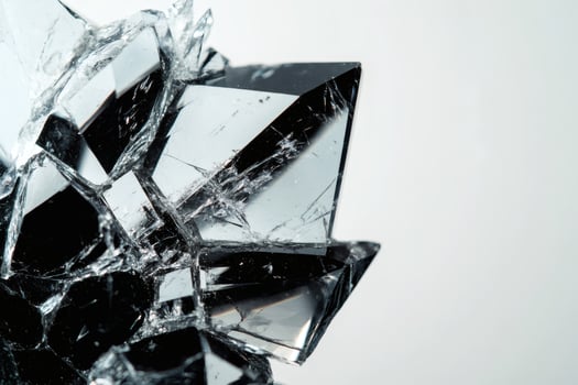 Intricate details of shattered crystal captured in close-up. photo