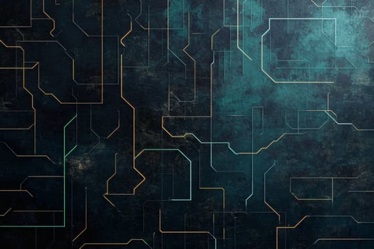 Abstract patterns of lines and shapes on a dark background. photo