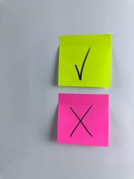 Conceptual vertical photo about choosing answer and making decision