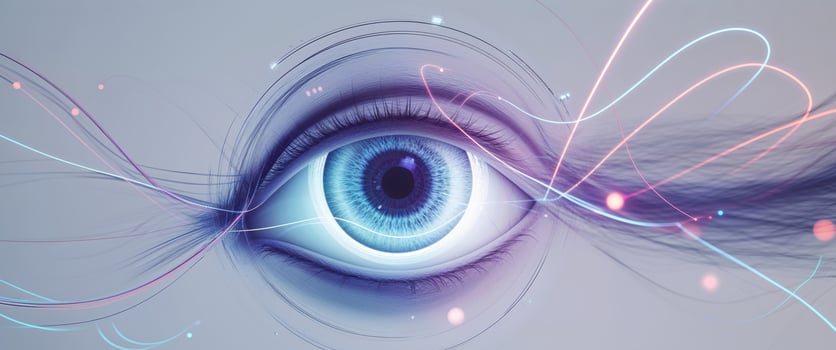 Futuristic Eye with Data Streams Signifying Political Surveillance. photo