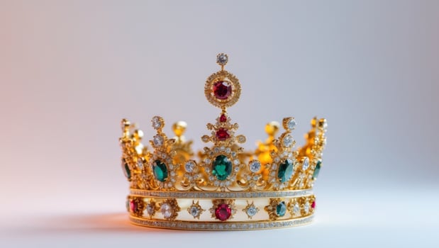 Luxurious Gold Crown Adorned with Jewels photo
