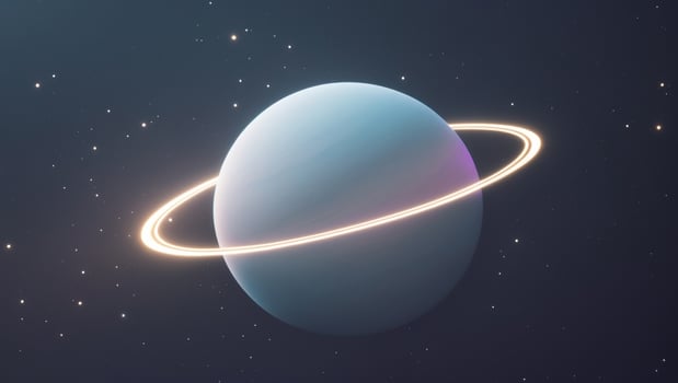 An illustration of a planet with rings photo