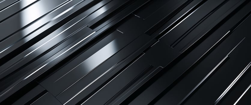 Shiny black metal textures with diagonal lines and reflections photo