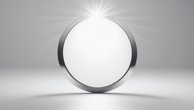 a close up of a circular object with a light shining in the middle. photo