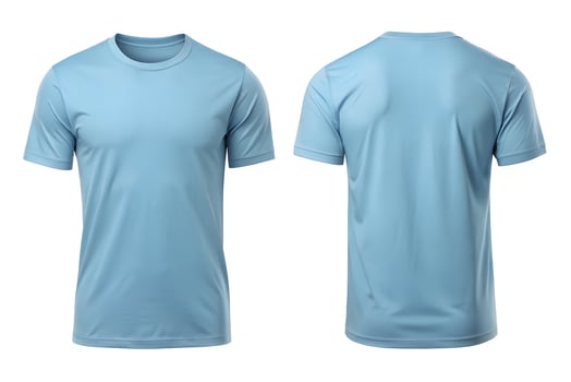 Light Blue T-Shirt Front and Back View for Apparel Mockups. photo
