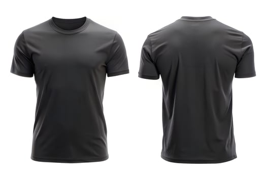 Black T-Shirt Front and Back View for Apparel Mockups photo