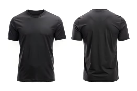 Black T-Shirt Front and Back View for Apparel Mockups. photo
