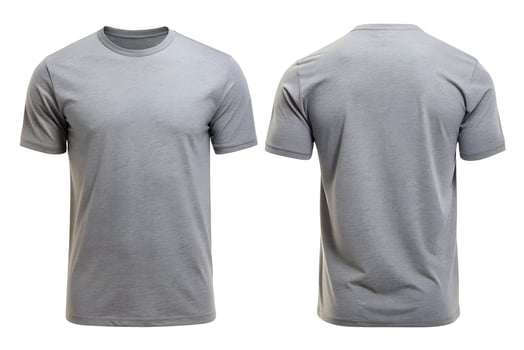 Gray T-Shirt Front and Back View for Apparel Mockups photo