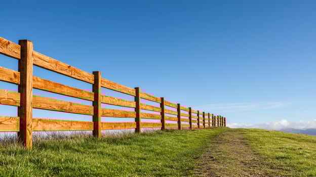 Scenic wooden fence in nature background rural pathway outdoor landscape photography photo