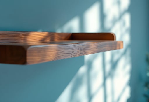 Modern Walnut Wood Floating Shelf for Home Decor photo