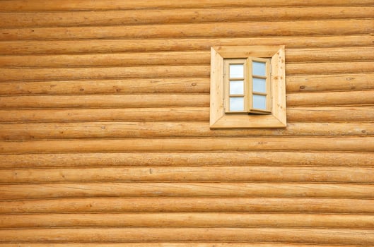 Log wall with window photo