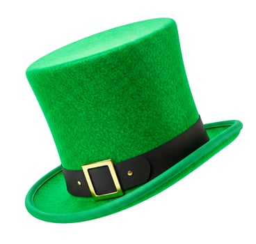 Green leprechaun hat isolated on white background. St. Ptricks Day photo