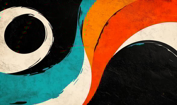 Abstract art with dynamic curves and bold colors photo