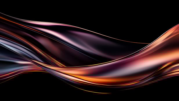 Abstract flowing metallic waves in rich, dark hues photo