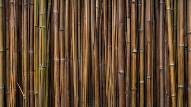 Close Up of Natural Bamboo Wall Background for Decoration photo