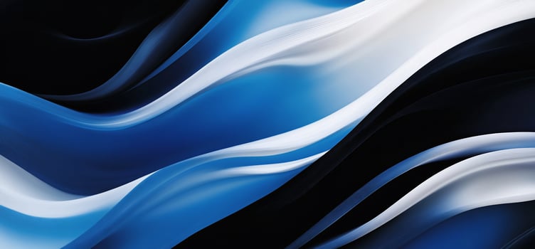 Abstract blue, white, black wave swirls photo