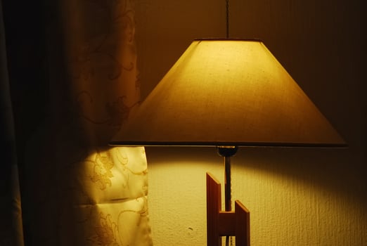 Cozy Warm Lamp with Beige Shade photo