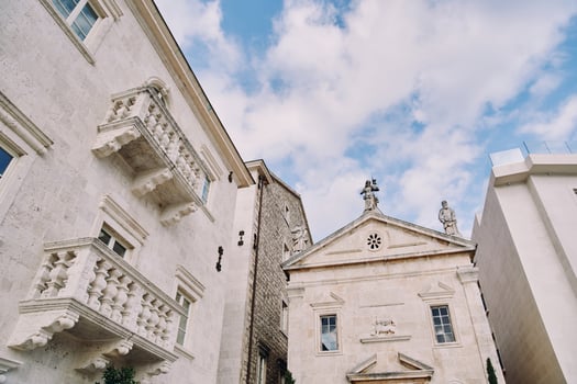 Facade of the Church of St. Mark the Apostle. Perast, Montenegro photo