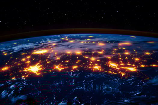 Nighttime Global Connectivity from Space - Earth's Illuminated Surface photo