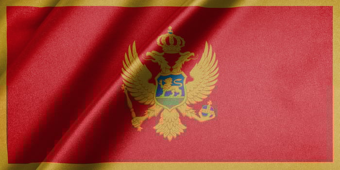 National flag of Montenegro High resolution photo