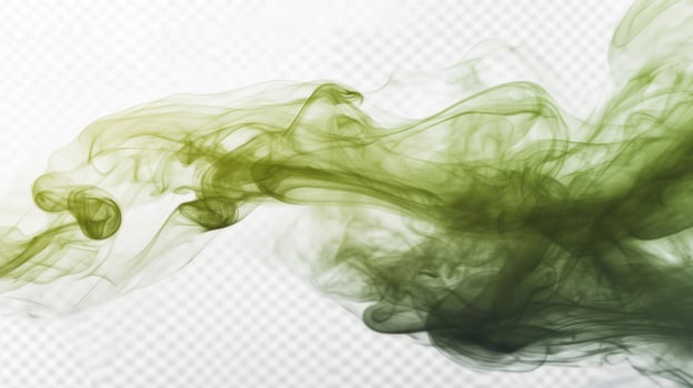 Ethereal green smoke gracefully flowing in an abstract composition. photo