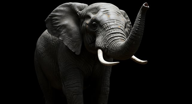 Majestic African Elephant A Dramatic Monochromatic Portrait photo