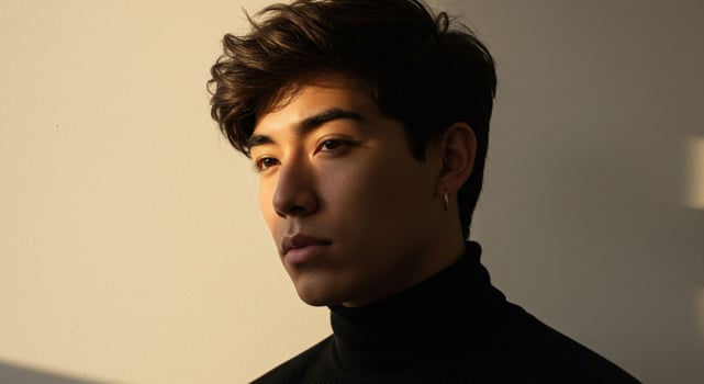 Trendy young man with a confident look photo