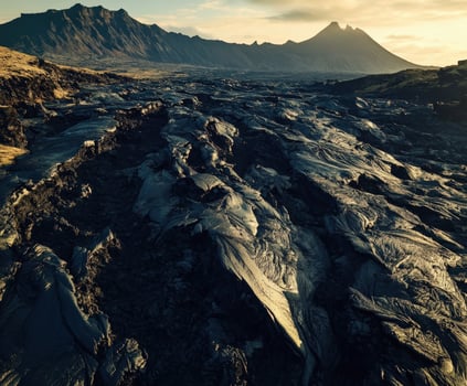 A view of the lava flow in iceland photo