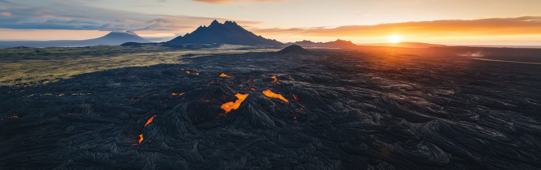 An image of a volcano with lava and lava flows photo