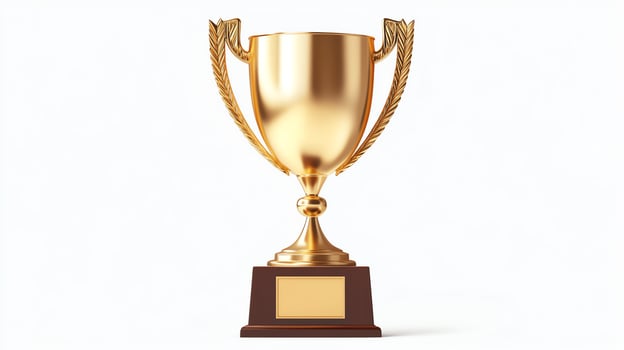 A shiny gold trophy for achievement. photo