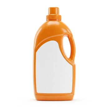 A detergent bottle with a blank white label isolated on white photo