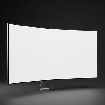 A mock curved computer monitor screen photo