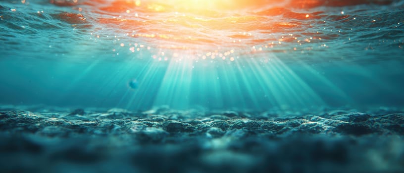Underwater sunlight dance ocean depths nature photography serene background tranquil environment photo